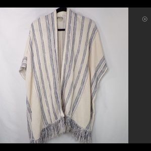 Lucky Brand Striped Knit Open Poncho, Sz XS/S